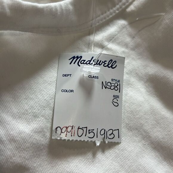 Madewell NS581 White Cotton Perfect Crewneck Tee NWT - Picture 6 of 9